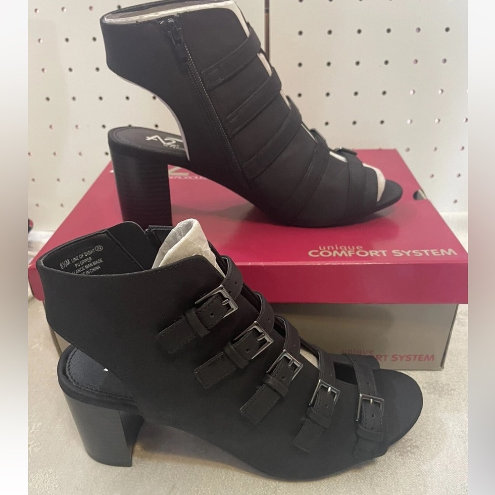 A2 By Aerosles Black Strappy Heel Sandals